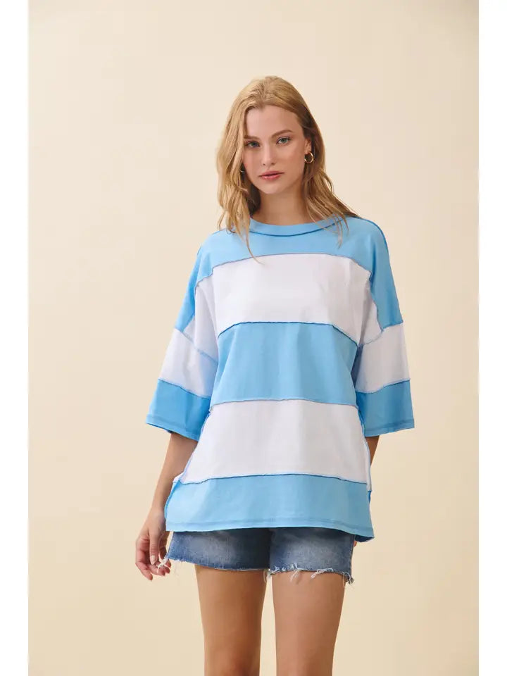 Polly Deconstructed Oversized Color Block Tee