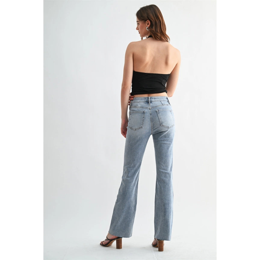 High-Rise Bootcut Raw Hem