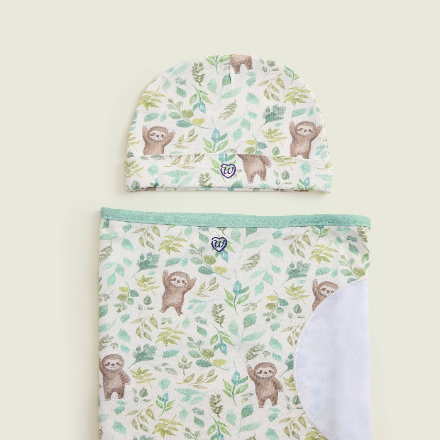 Sloth Swaddle & Beanie Gift Set Baby Clothes New Born