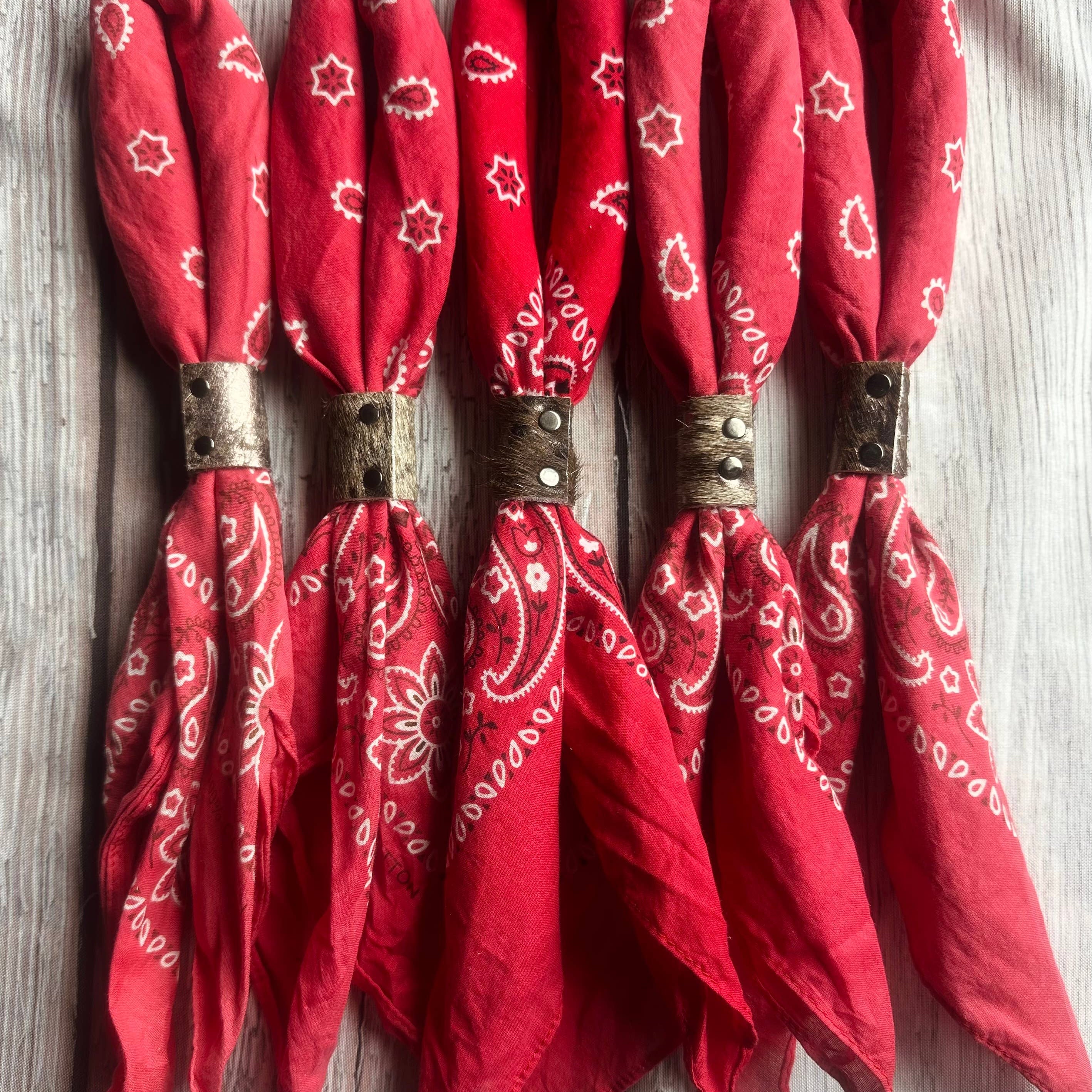 Cherry Red Hand Dyed Bandanas 