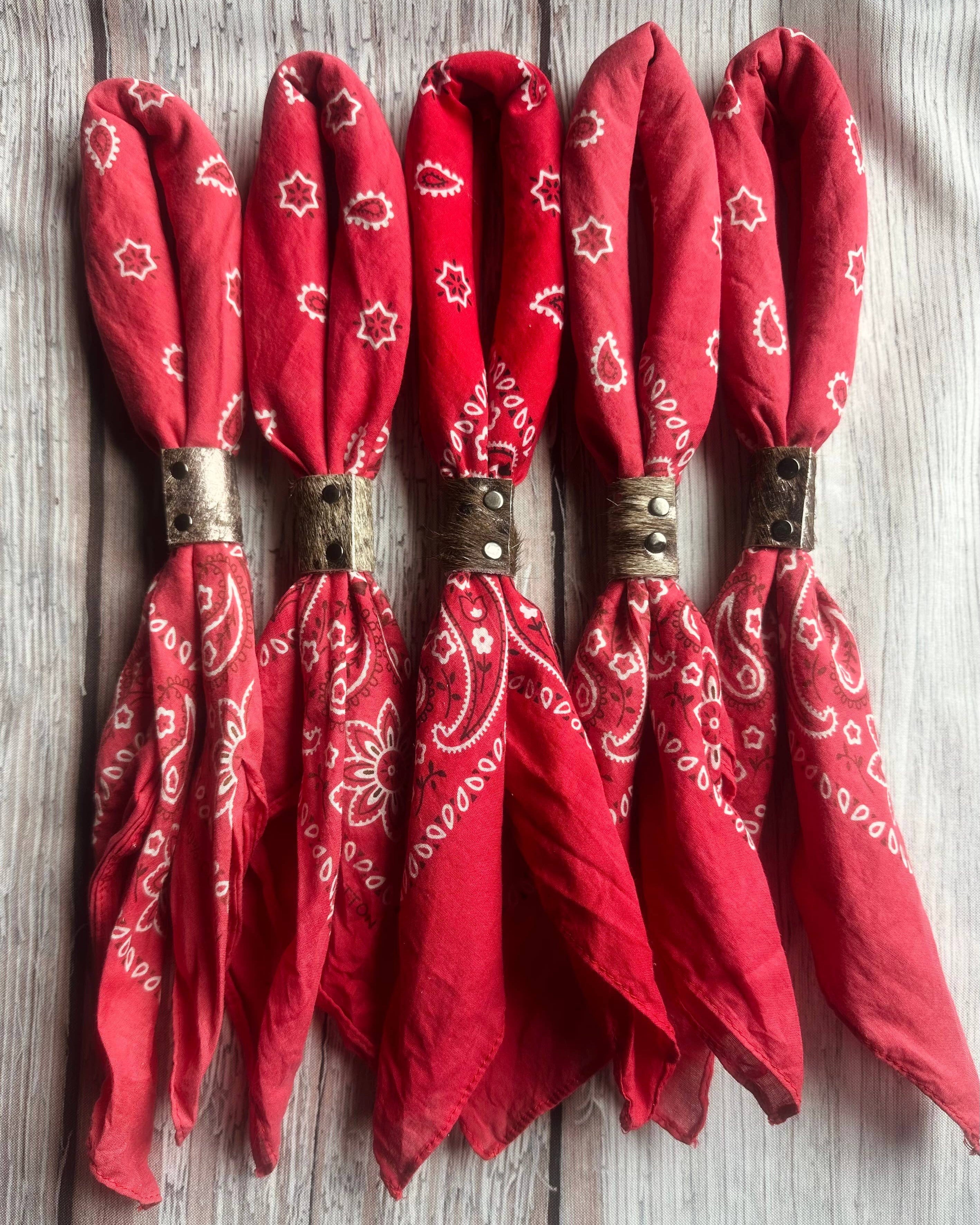Cherry Red Hand Dyed Bandanas 