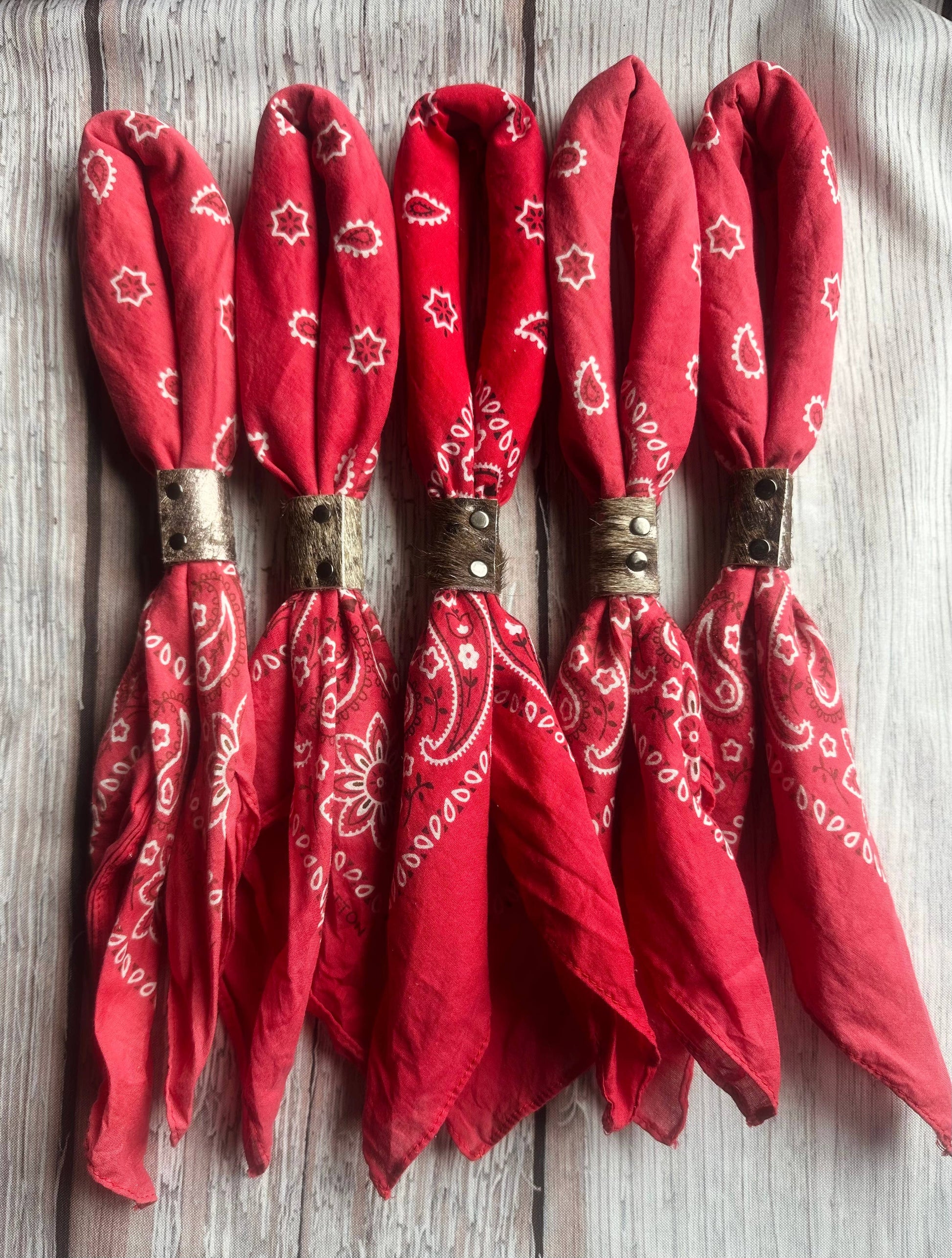 Cherry Red Hand Dyed Bandanas 