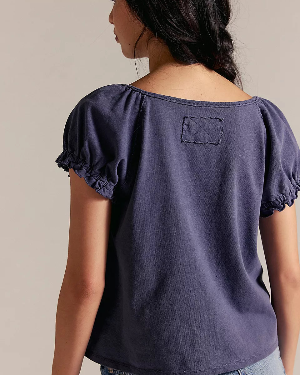 We The Free Issa Puffed Sleeve Henley Tee