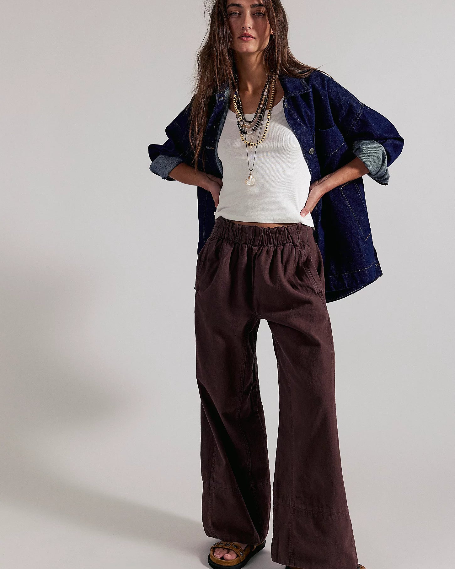 Days End Wide-Leg Linen Pull-On Pants