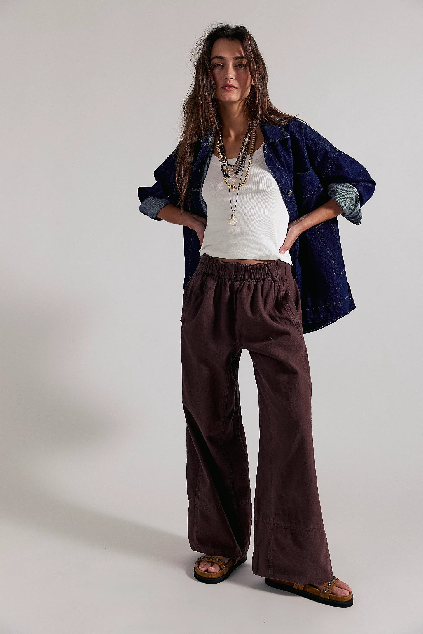 Days End Wide-Leg Linen Pull-On Pants