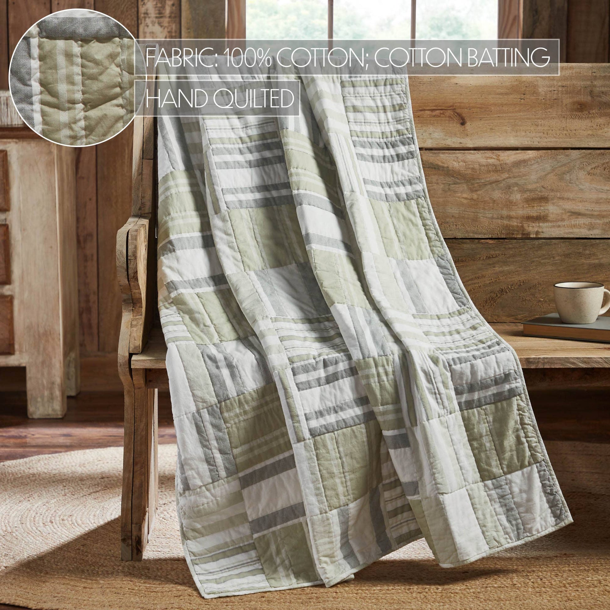 Finders Keepers Neutral Quilted Throw 50x60