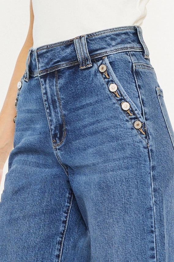 Kan Can Ultra High Rise Wide Leg Jeans