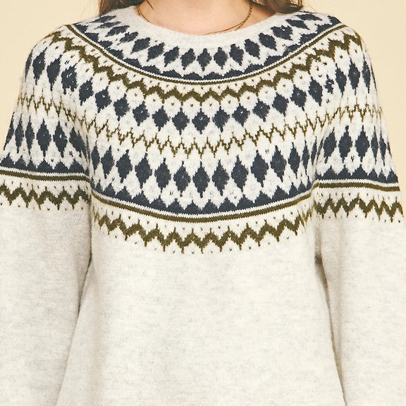 Pinch Nordic Fair Isle Knit Sweater