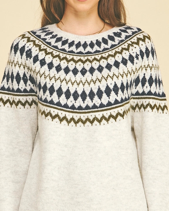 Pinch Nordic Fair Isle Knit Sweater