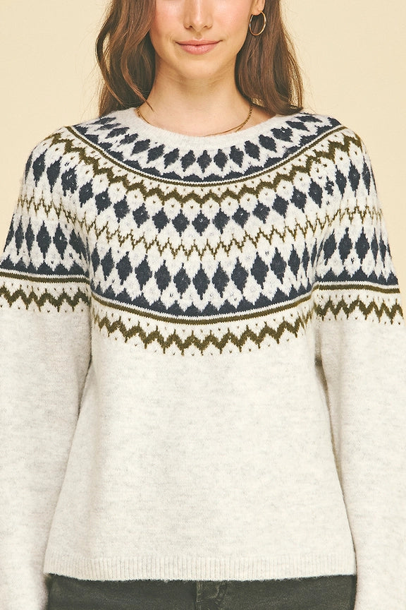 Pinch Nordic Fair Isle Knit Sweater