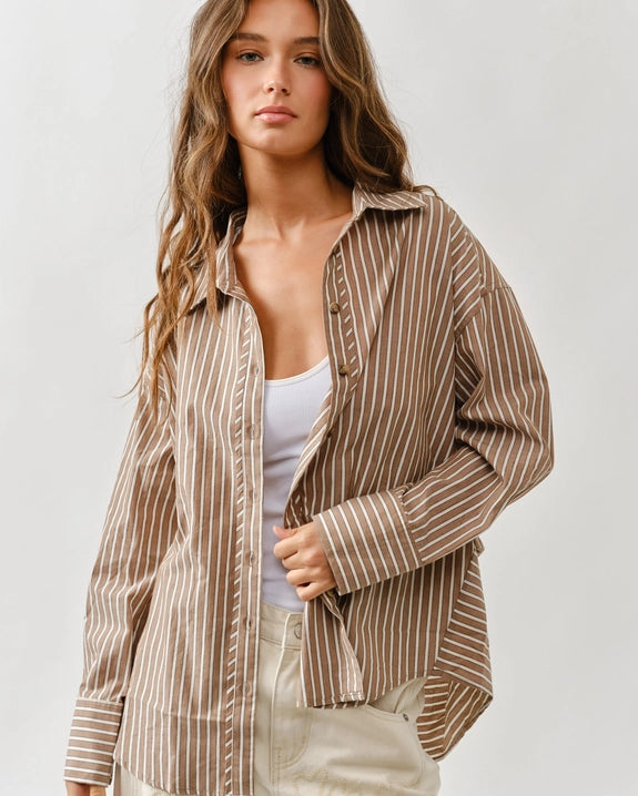 Oversized Stripe Structur Shirt