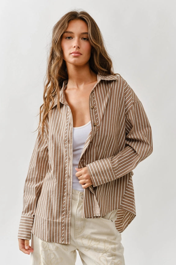Oversized Stripe Structur Shirt