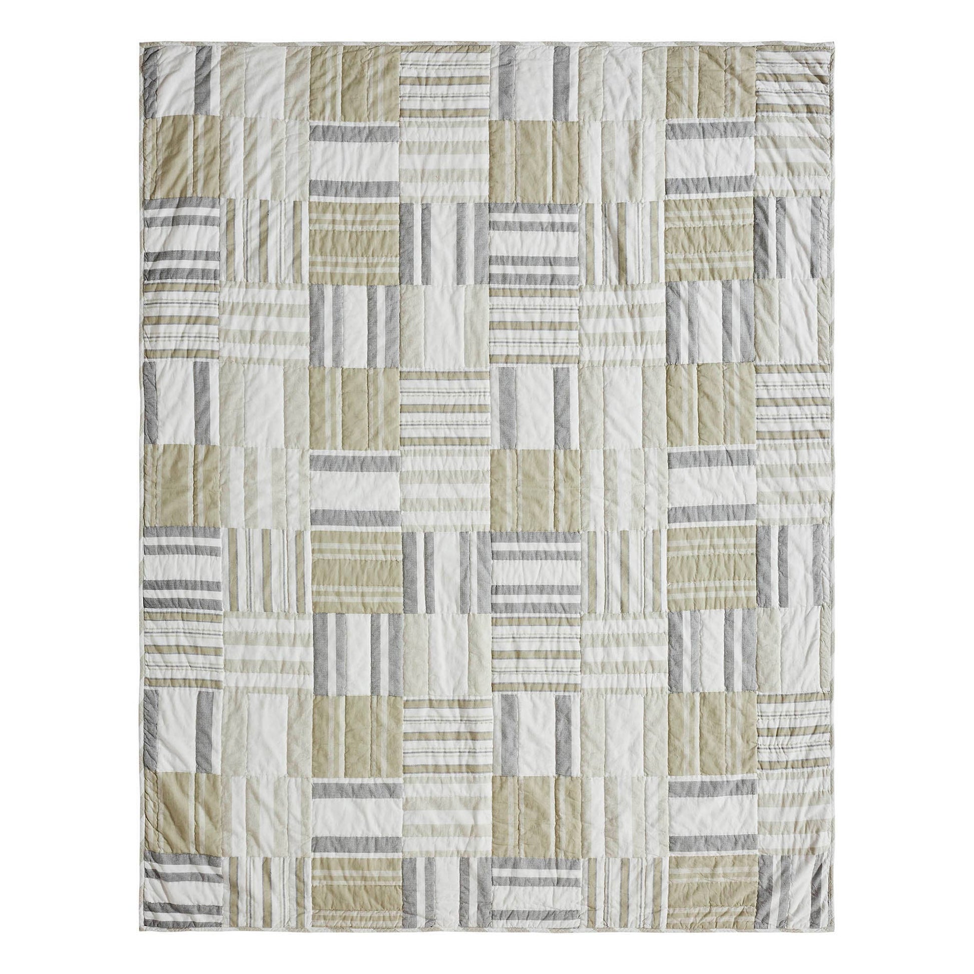 Finders Keepers Neutral Quilted Throw 50x60