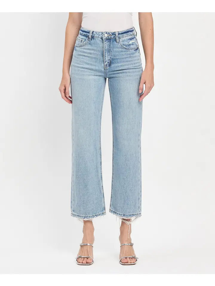 Retro 90’s Super High Rise Ankle Slim Wide Jeans