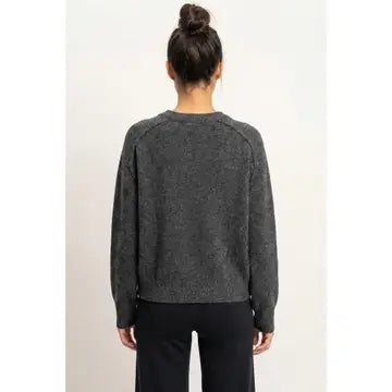 Cozy Reverse Seam Henley Sweater