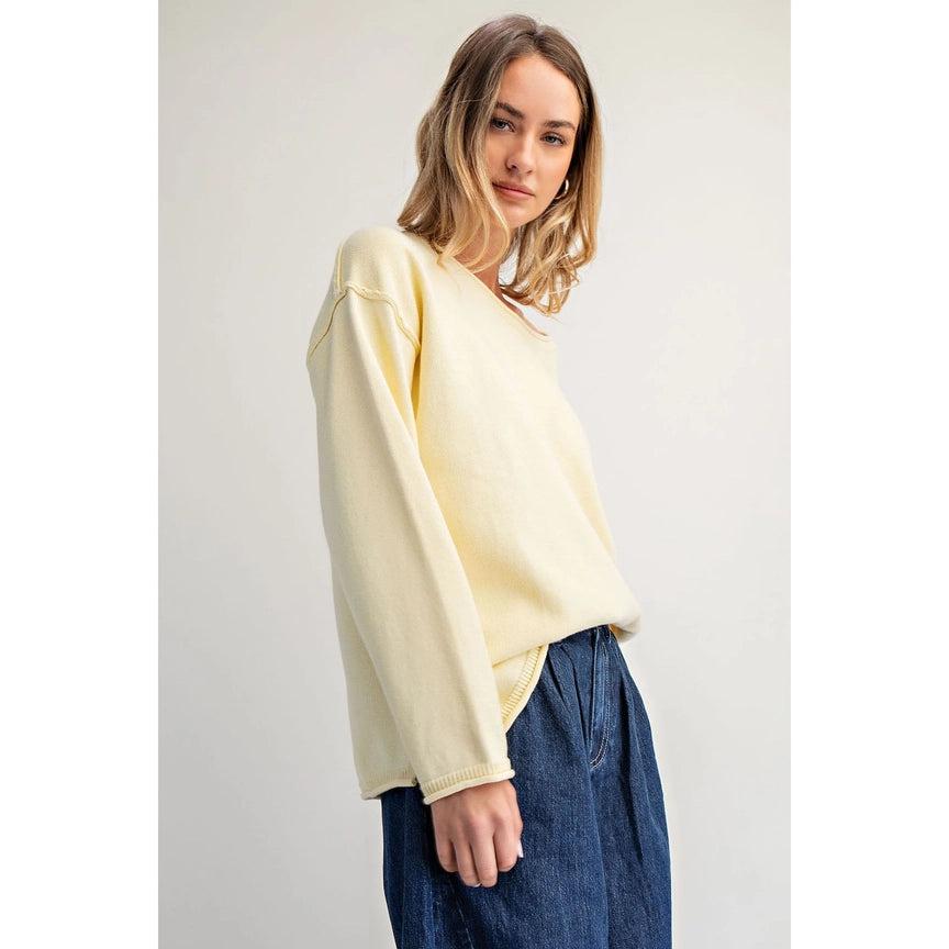 Cotierra Oversized Cotton Blend Roll-Neck Sweater