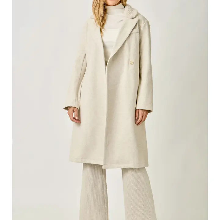 Mystree Fur Collar Long Coat