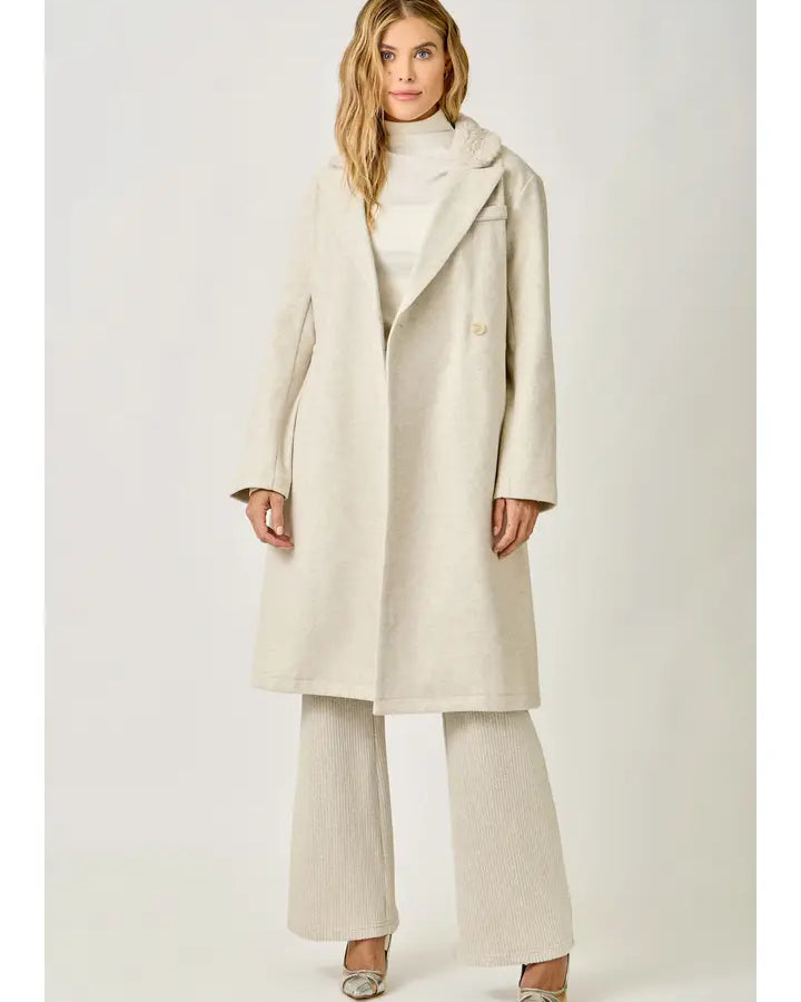 Mystree Fur Collar Long Coat