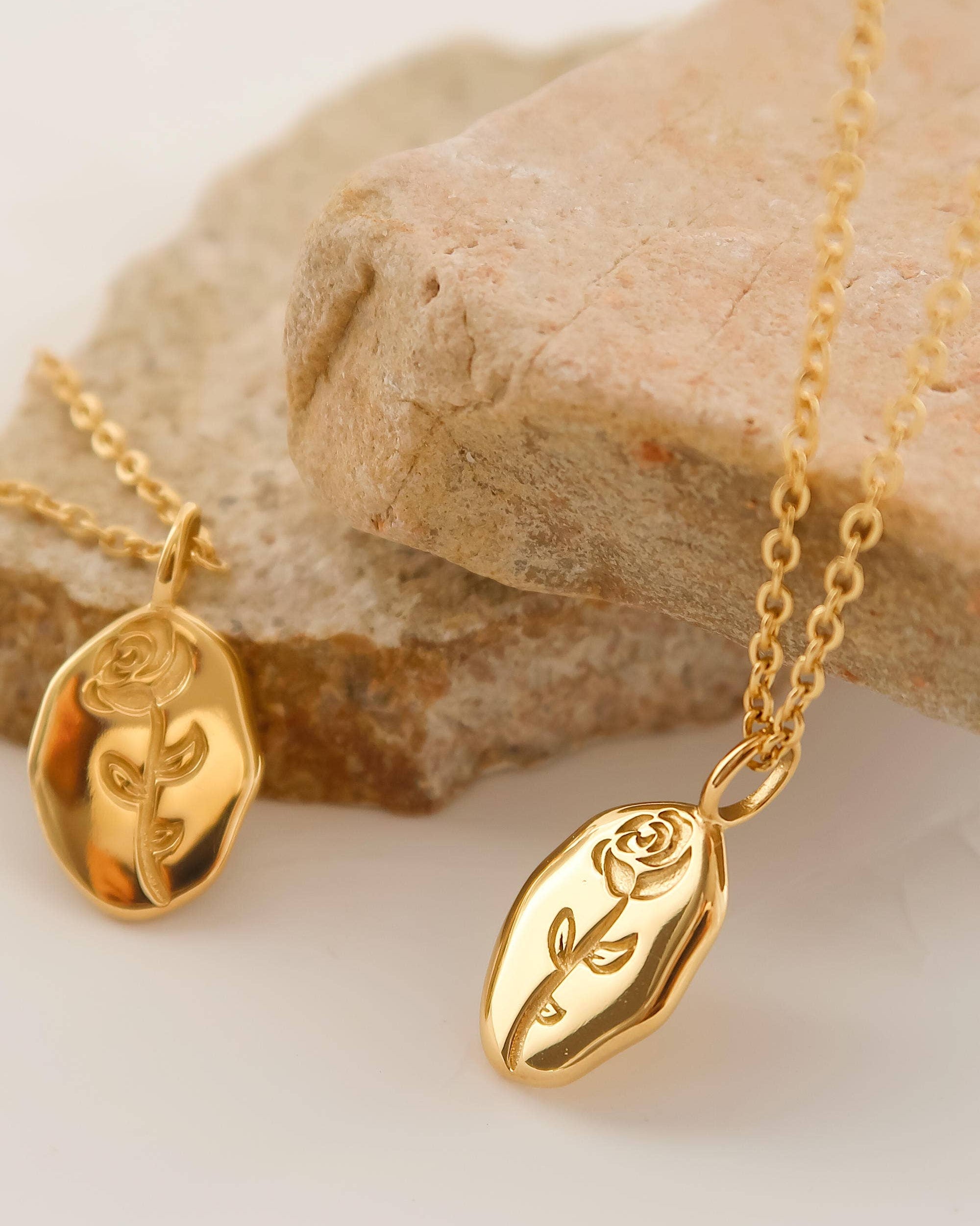 Chrishell 18K Gold Non-Tarnish Rose Coin Necklace