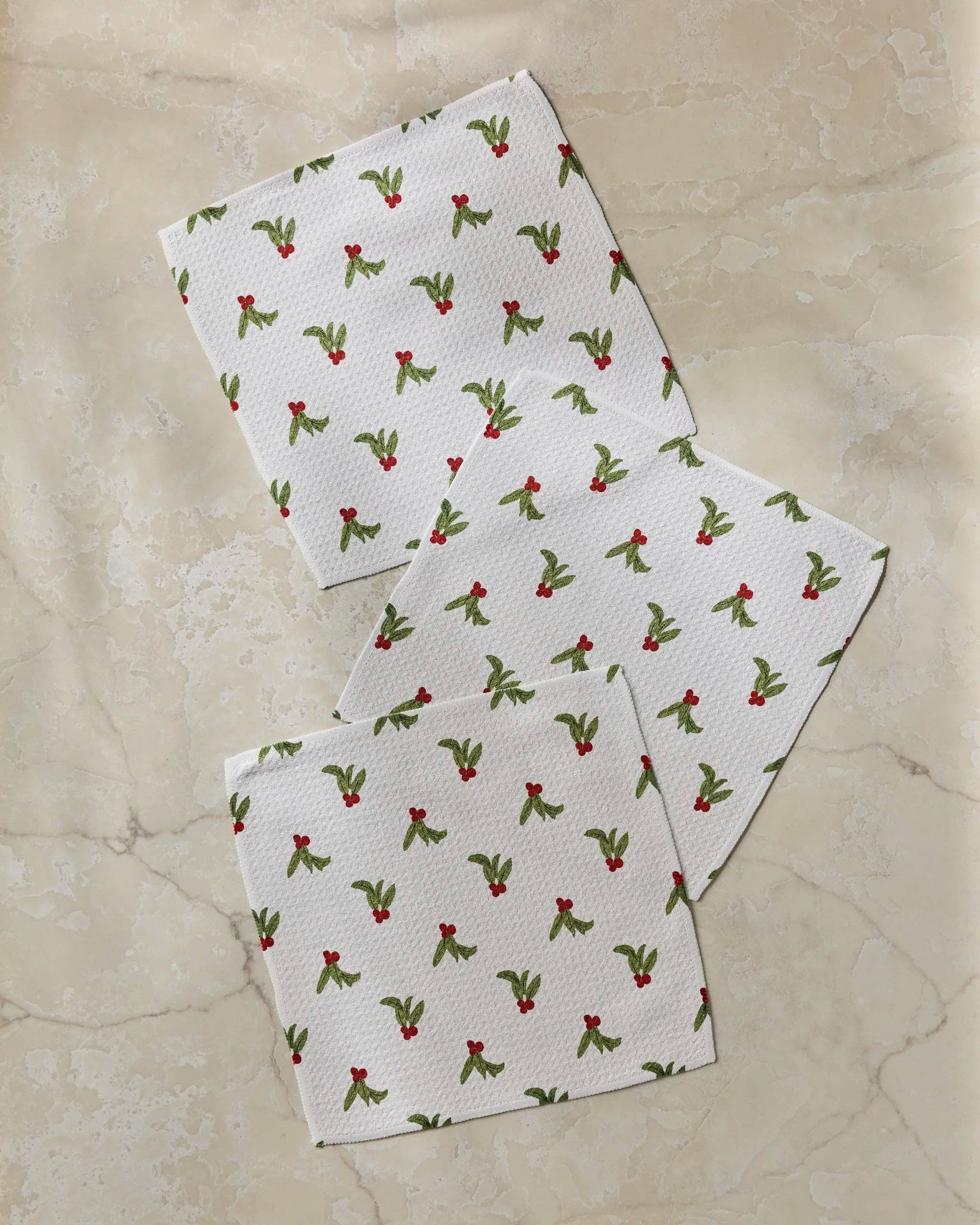 Holly Sprinkle Dishcloth Set - Holiday 2026