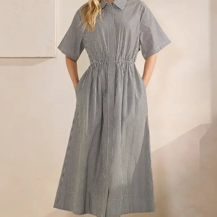 Tres Bien Striped Poplin Maxi Dress