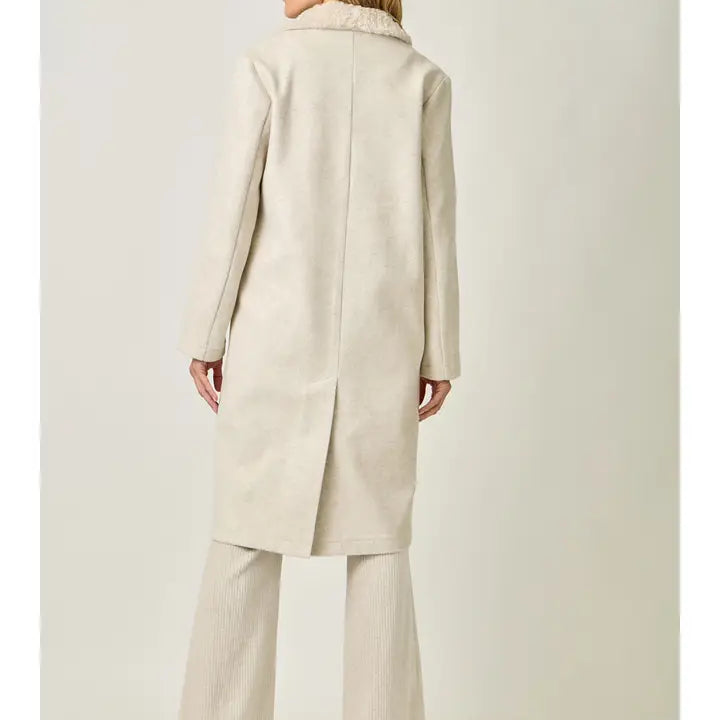 Mystree Fur Collar Long Coat