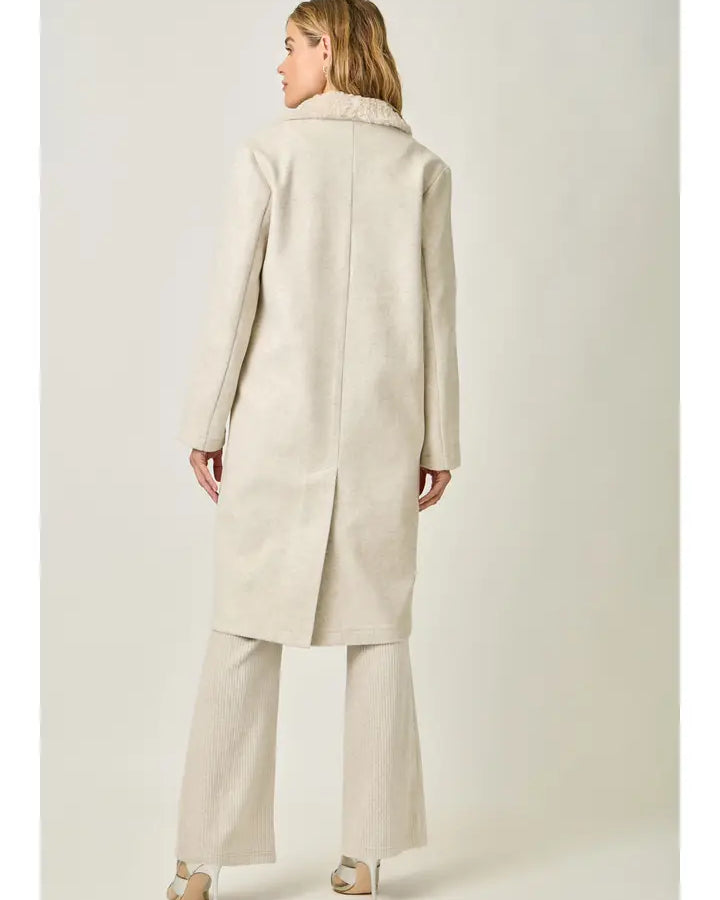 Mystree Fur Collar Long Coat