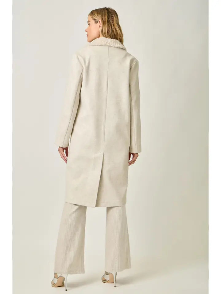 Mystree Fur Collar Long Coat