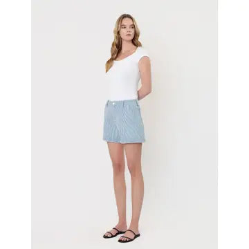 High Rise Cuffed Striped A Line Shorts