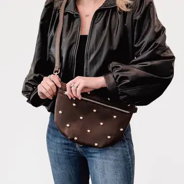 Pretty Simple Gold Studded Handbag