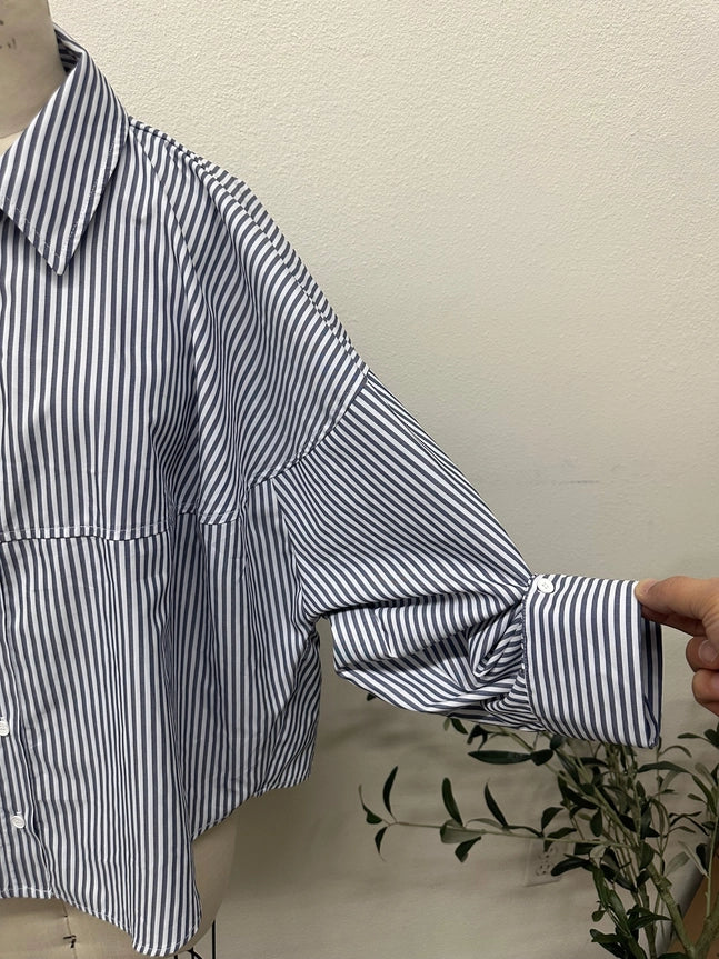 Claire Premium 100% Cotton Poplin Oversized Roll-Up Shirt
