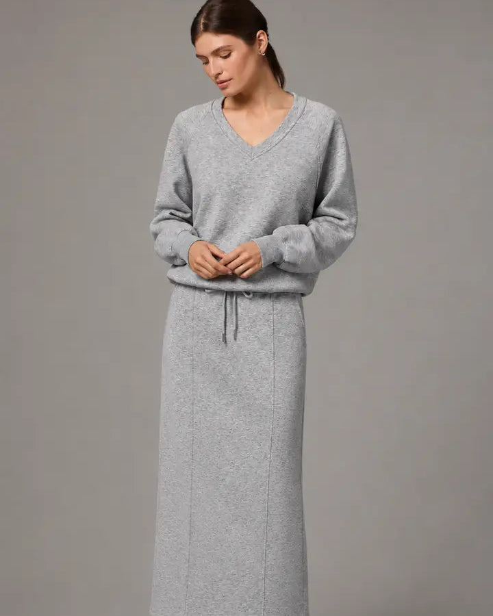 Marais Butter Modal Scuba Knit V-Neck Top