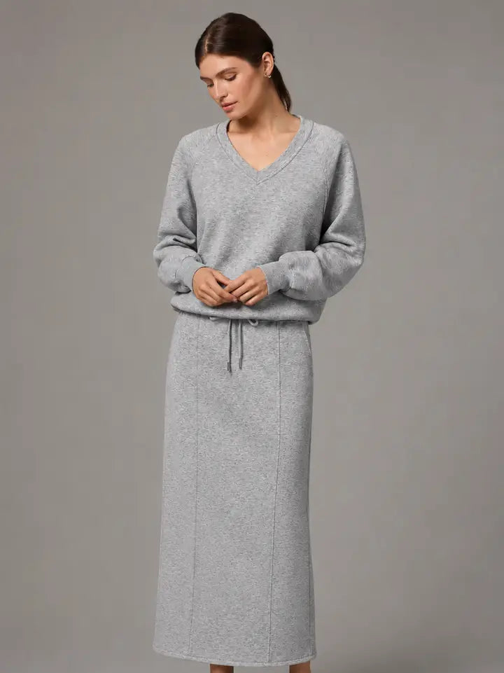 Marais Butter Modal Scuba Knit V-Neck Top