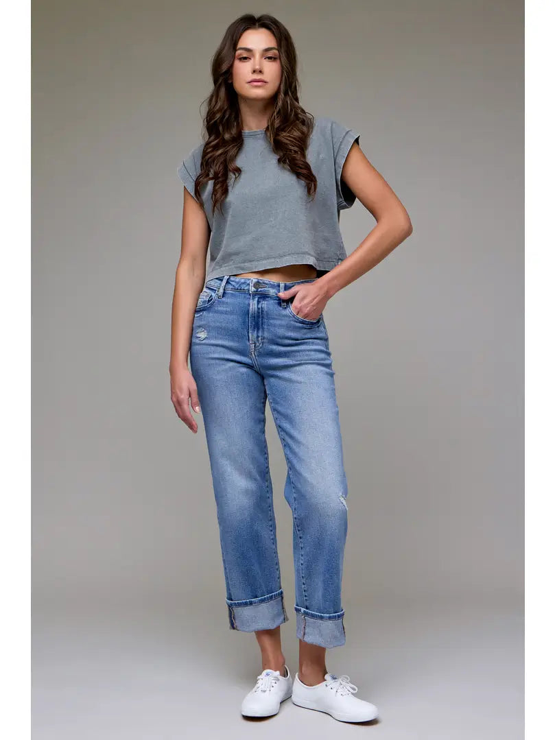 Ella Cuffed High Rise Classic Straight