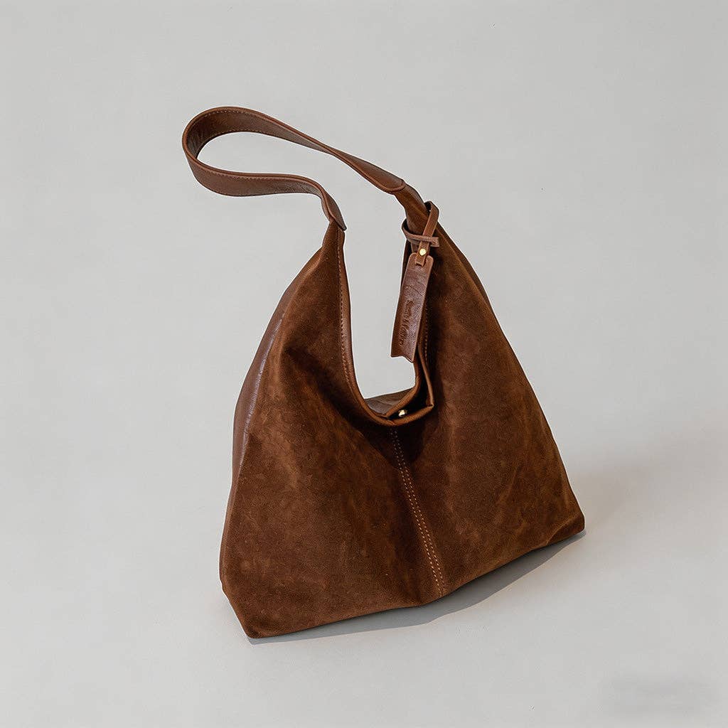 Suede Hobo Shoulder Bag