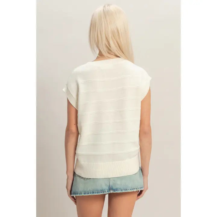 Textured Round Neck Dolman Sleeve Top