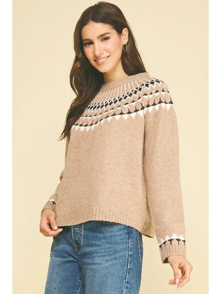 Pinch Northern Style Pattern Knit Sweater