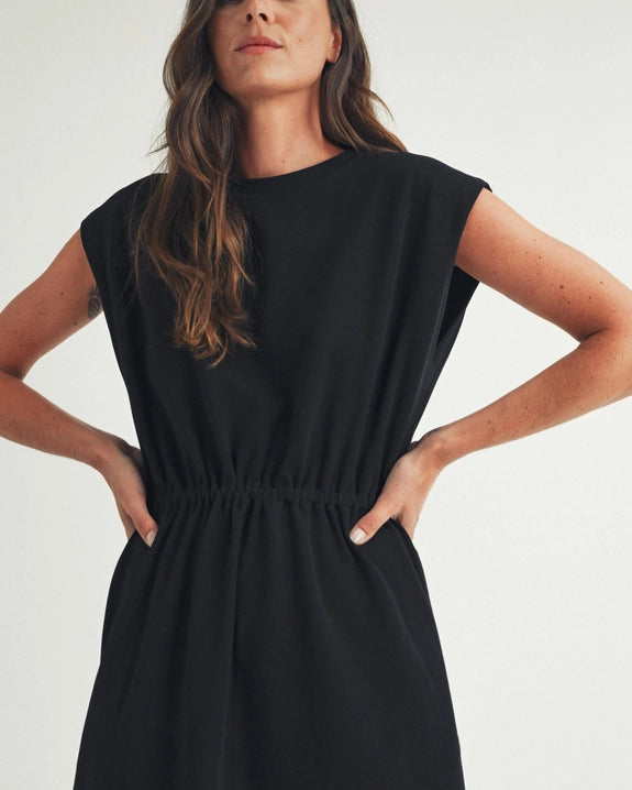 Elastic Waist Maxi Sheath Dress