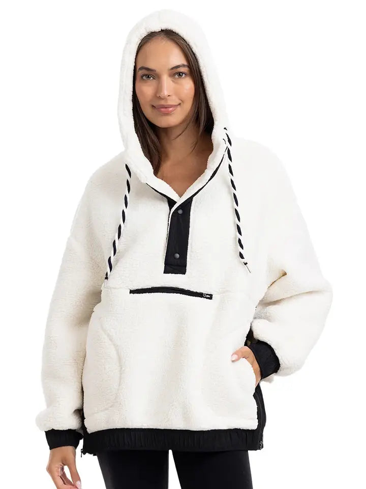 Two-Toned Sherpa Fleece Pullover