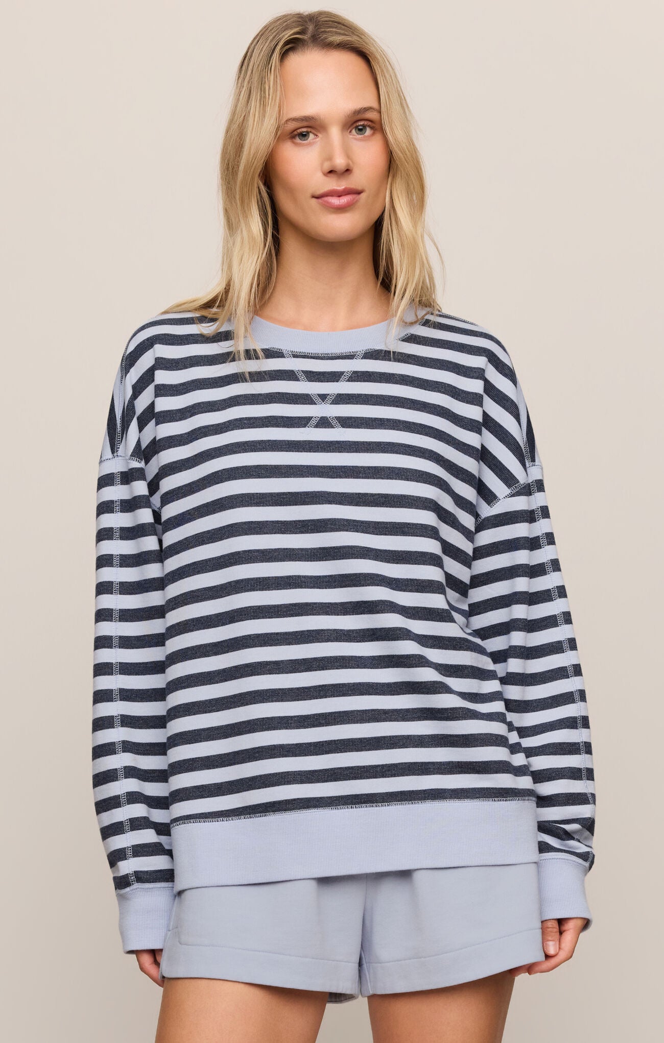 Z Supply Everyday Striped Baby French Terry Crewneck Sweatshirt