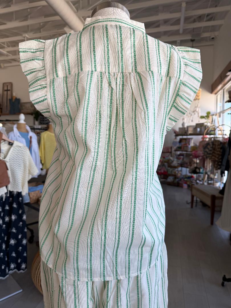 ICHI Relaxed Vertical Stripe Shirt