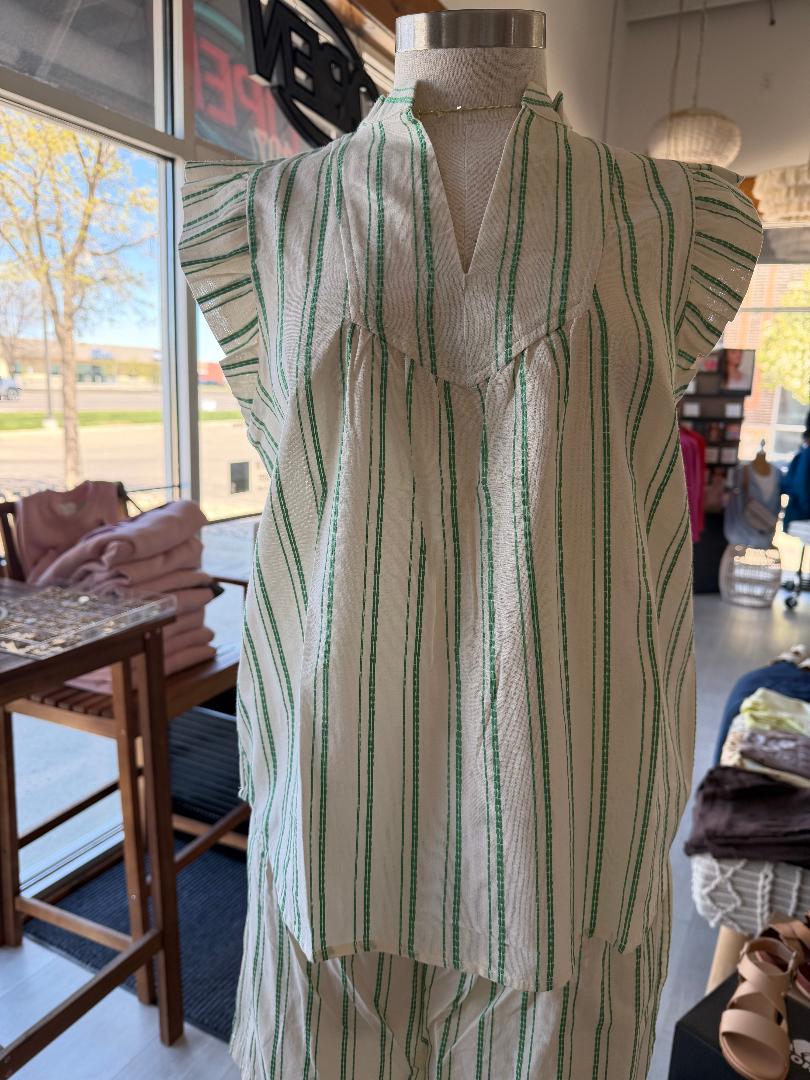 ICHI Relaxed Vertical Stripe Shirt