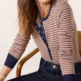 Z Supply Stella Stripe Heather Taupe Henley