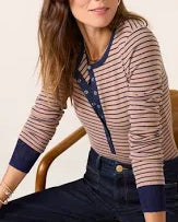 Z Supply Stella Stripe Heather Taupe Henley