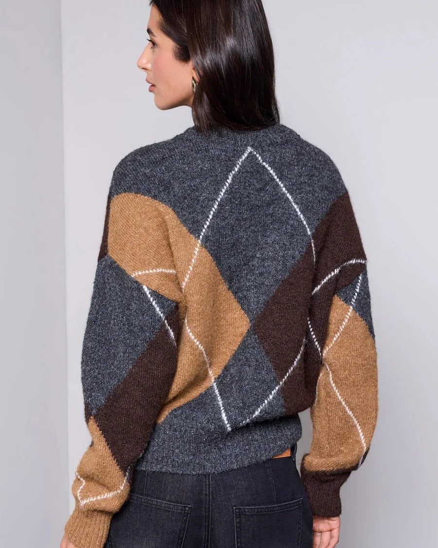 BLUE THREAD Diamond Pattern Button Front Knit Cardigan