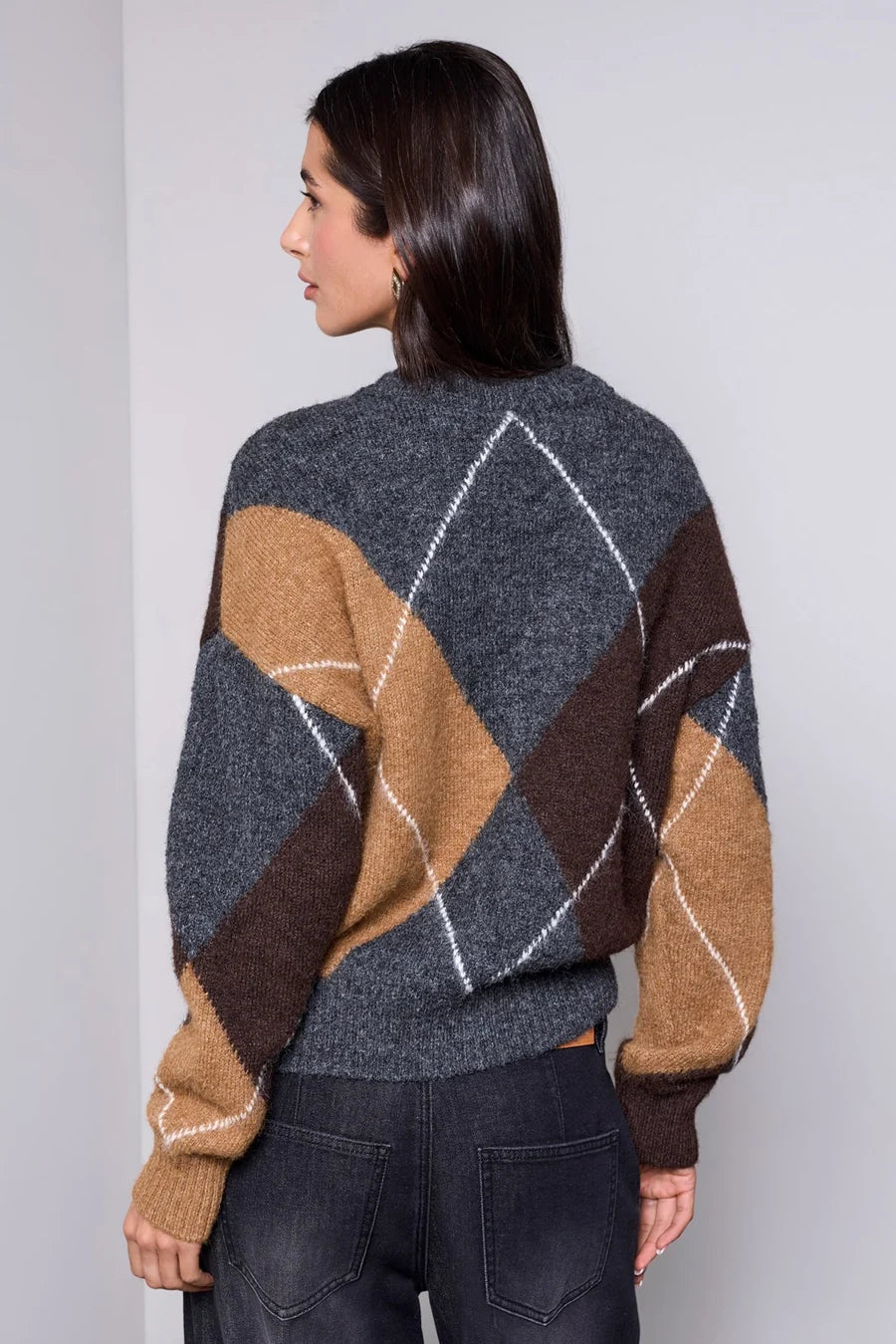 BLUE THREAD Diamond Pattern Button Front Knit Cardigan