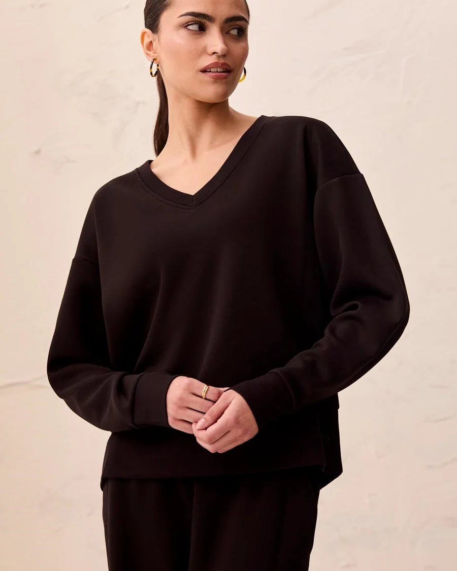 Luxe Relaxed V-Neck Knit Top