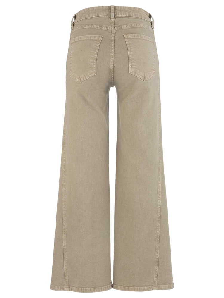 Kut Meg High-Rise Wide-Leg Side Panel Jeans – Milk Tea