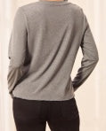 Signature Button-Cuff Long Sleeve Crew Top
