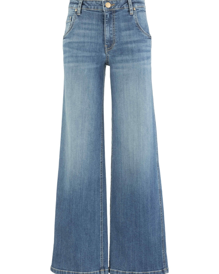 KUT High-Rise Wide-Leg Jeans: Incandescent Dip Scoop